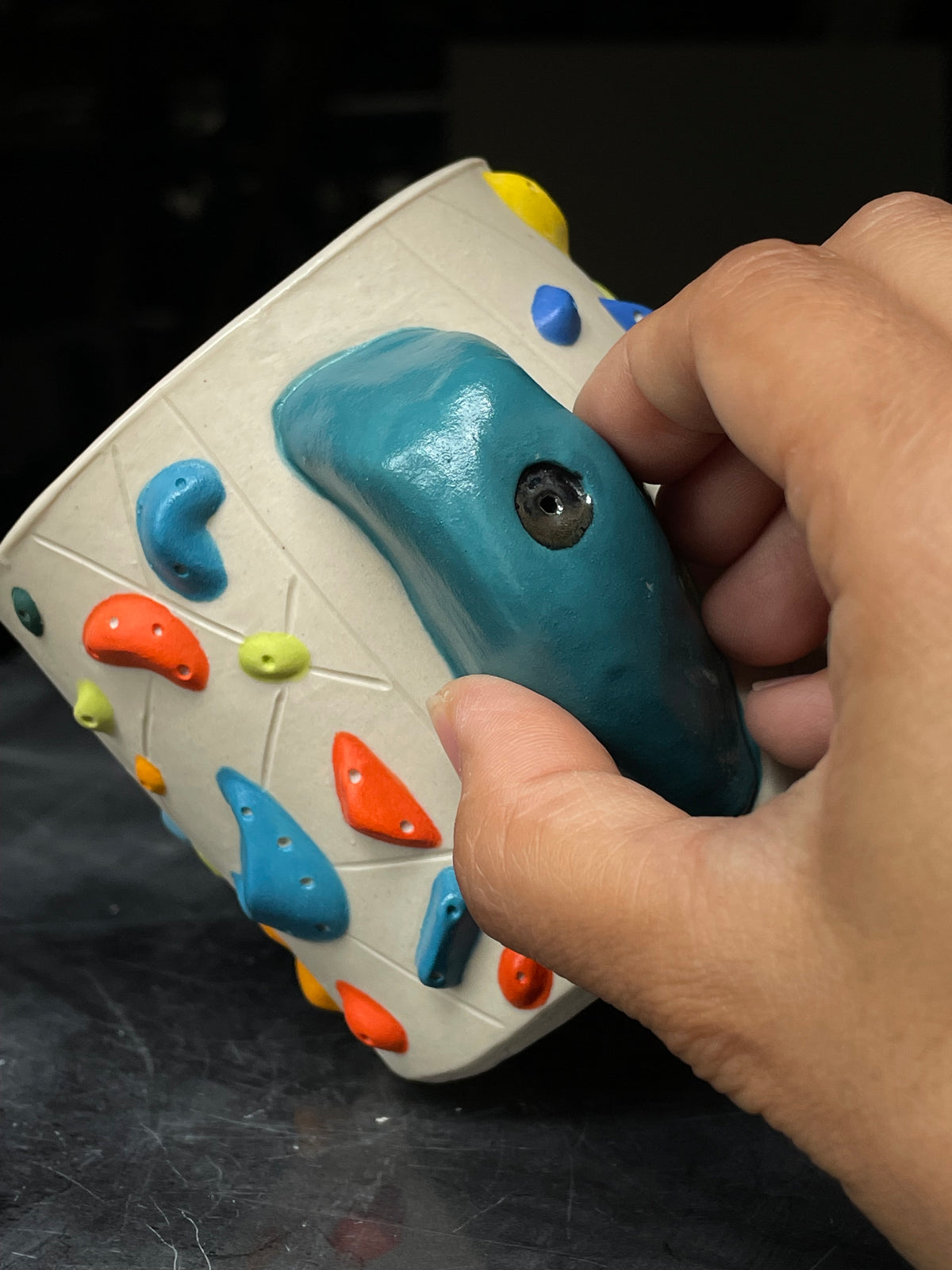 White Climbing Cup with Hold Handle - SAMPLES