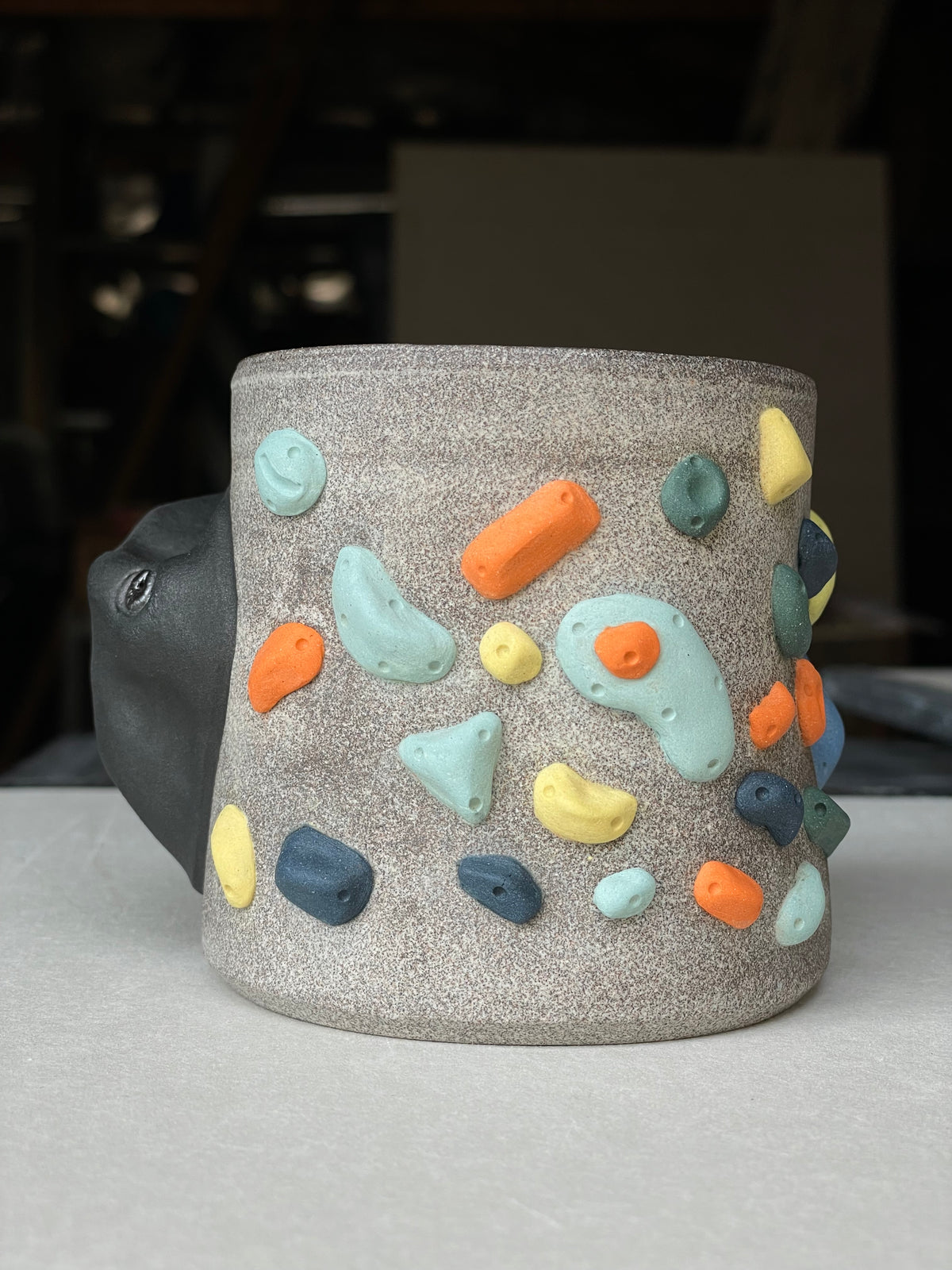 Granite Climbing Cup - LIME/RED/BLACK handle & other colors - Handsculpted