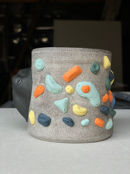 Granite Climbing Cup - LIME/RED/BLACK handle & other colors - Handsculpted