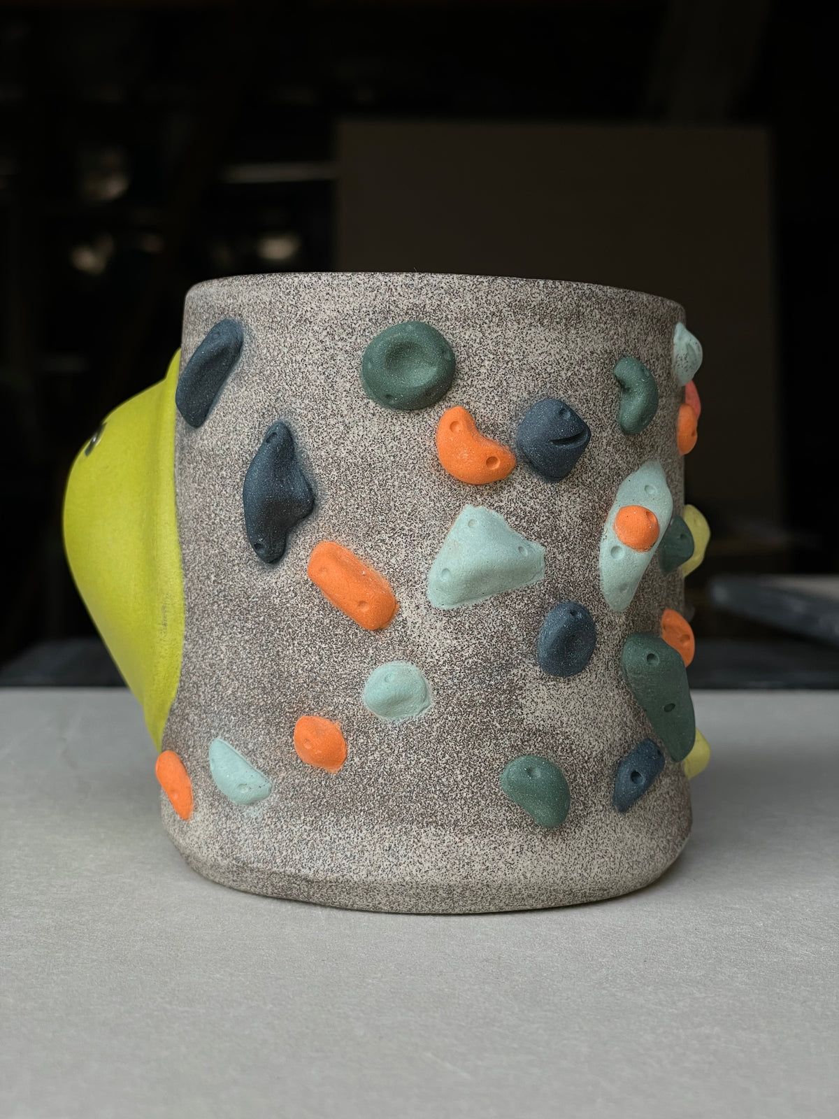 Granite Climbing Cup - LIME/RED/BLACK handle & other colors - Handsculpted
