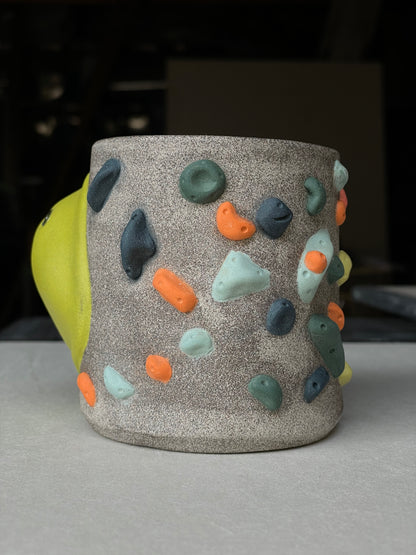 Granite Climbing Cup - LIME/RED/BLACK handle & other colors - Handsculpted