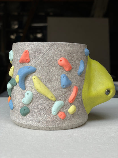Granite Climbing Cup - LIME/RED/BLACK handle & other colors - Handsculpted