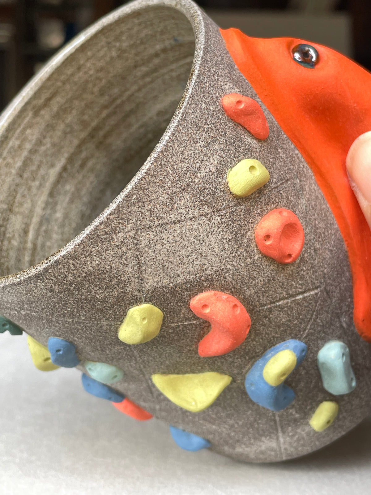 Granite Climbing Cup - LIME/RED/BLACK handle & other colors - Handsculpted