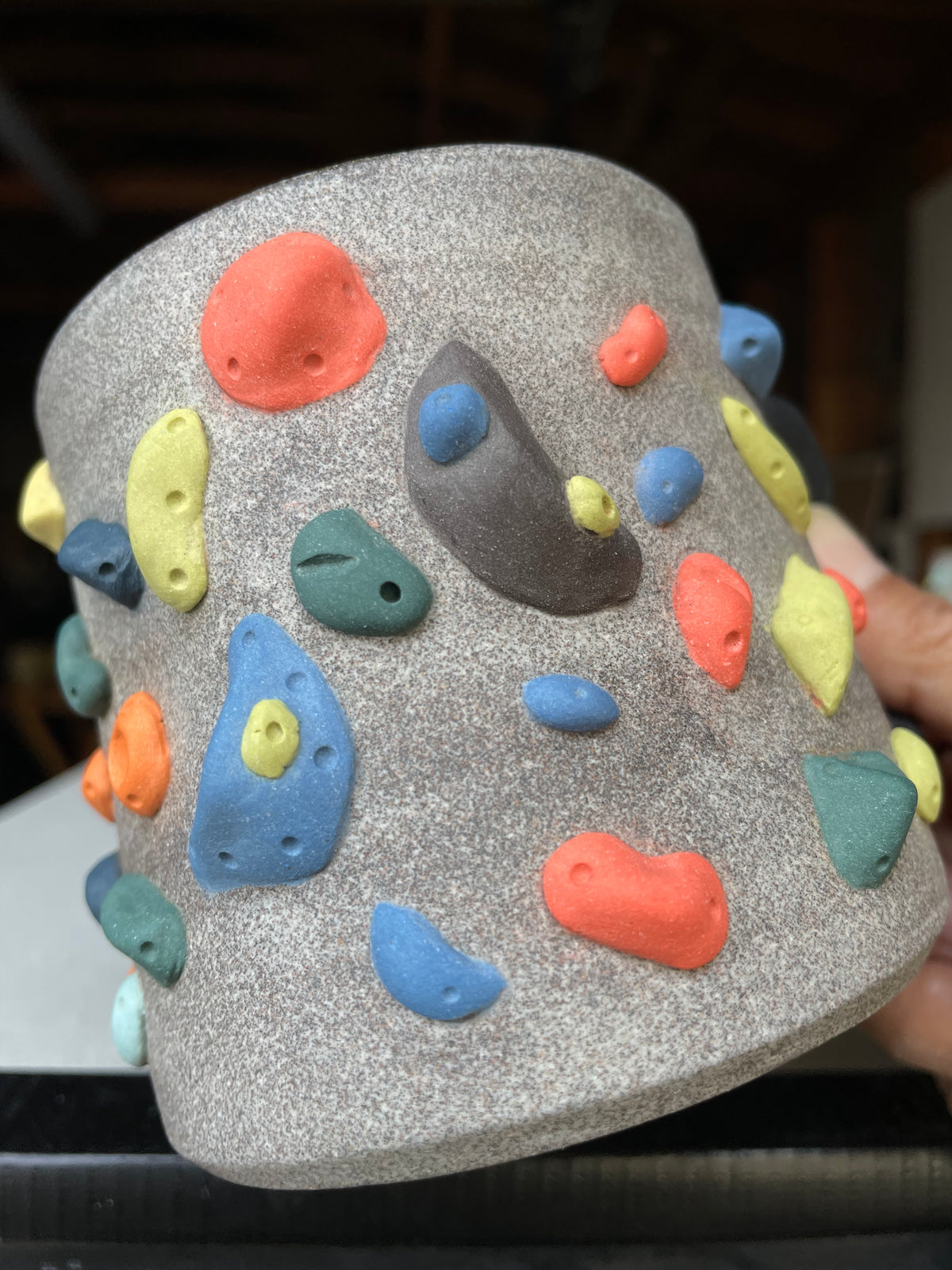 Granite Climbing Cup - LIME/RED/BLACK handle & other colors - Handsculpted