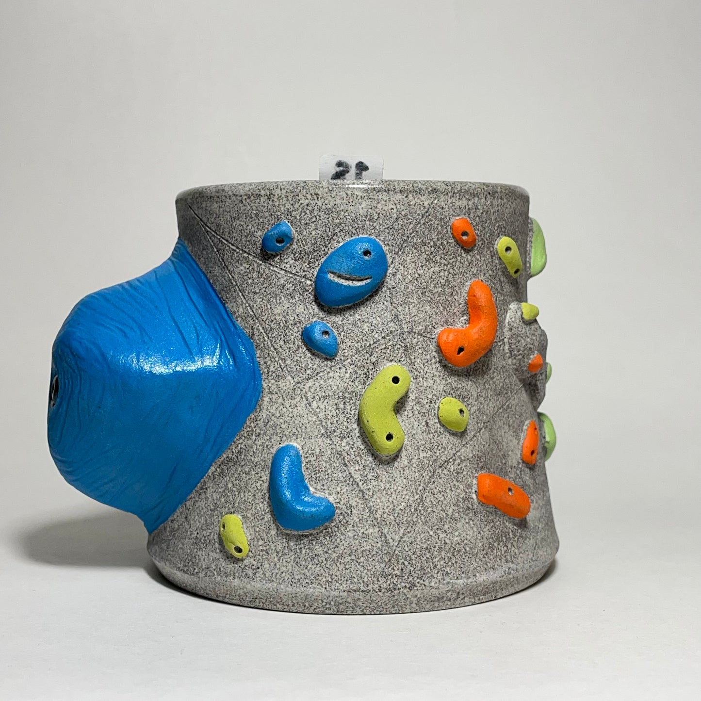 Climbing Cup - Hold Handle - Granite Clay (10-11oz)