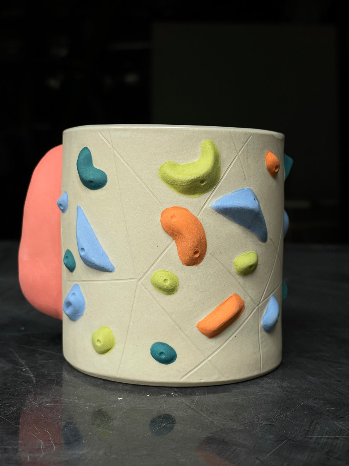 White Climbing Cup with Hold Handle - SAMPLES