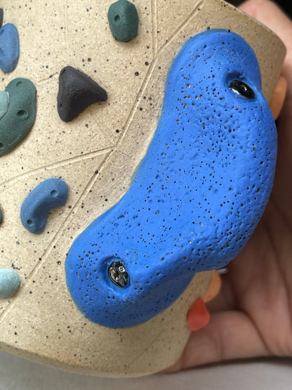 Straight Wall Cup - Buff Speckled with Hold Handle - Handsculpted
