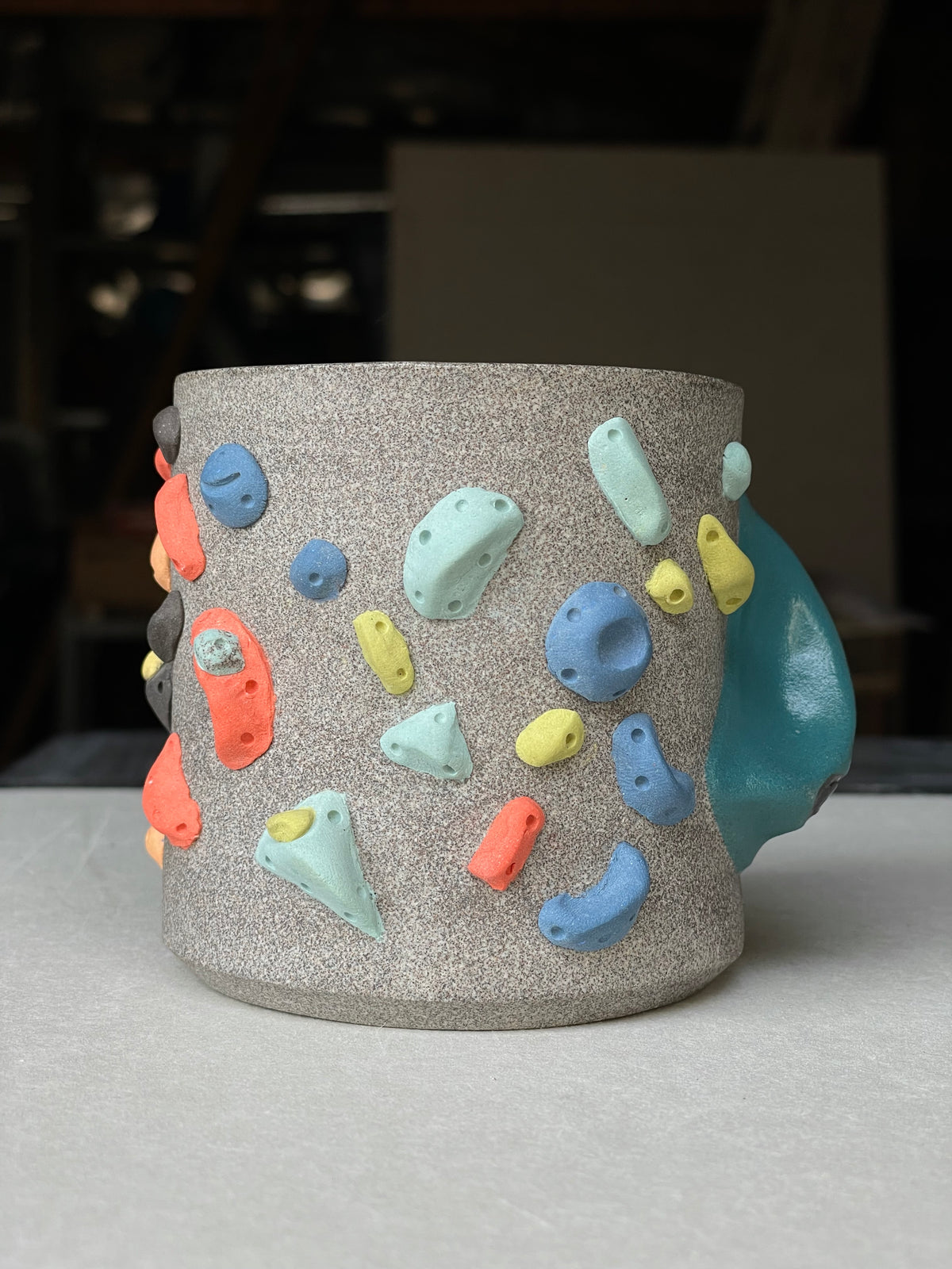 Granite Climbing Cup - LIME/RED/BLACK handle & other colors - Handsculpted