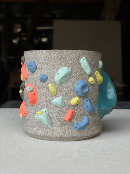 Granite Climbing Cup - LIME/RED/BLACK handle & other colors - Handsculpted