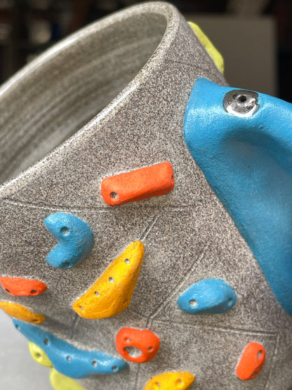 MUTED BLUE Hold Handle - Granite Climbing Cup -Handsculpted