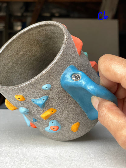 MUTED BLUE Hold Handle - Granite Climbing Cup -Handsculpted