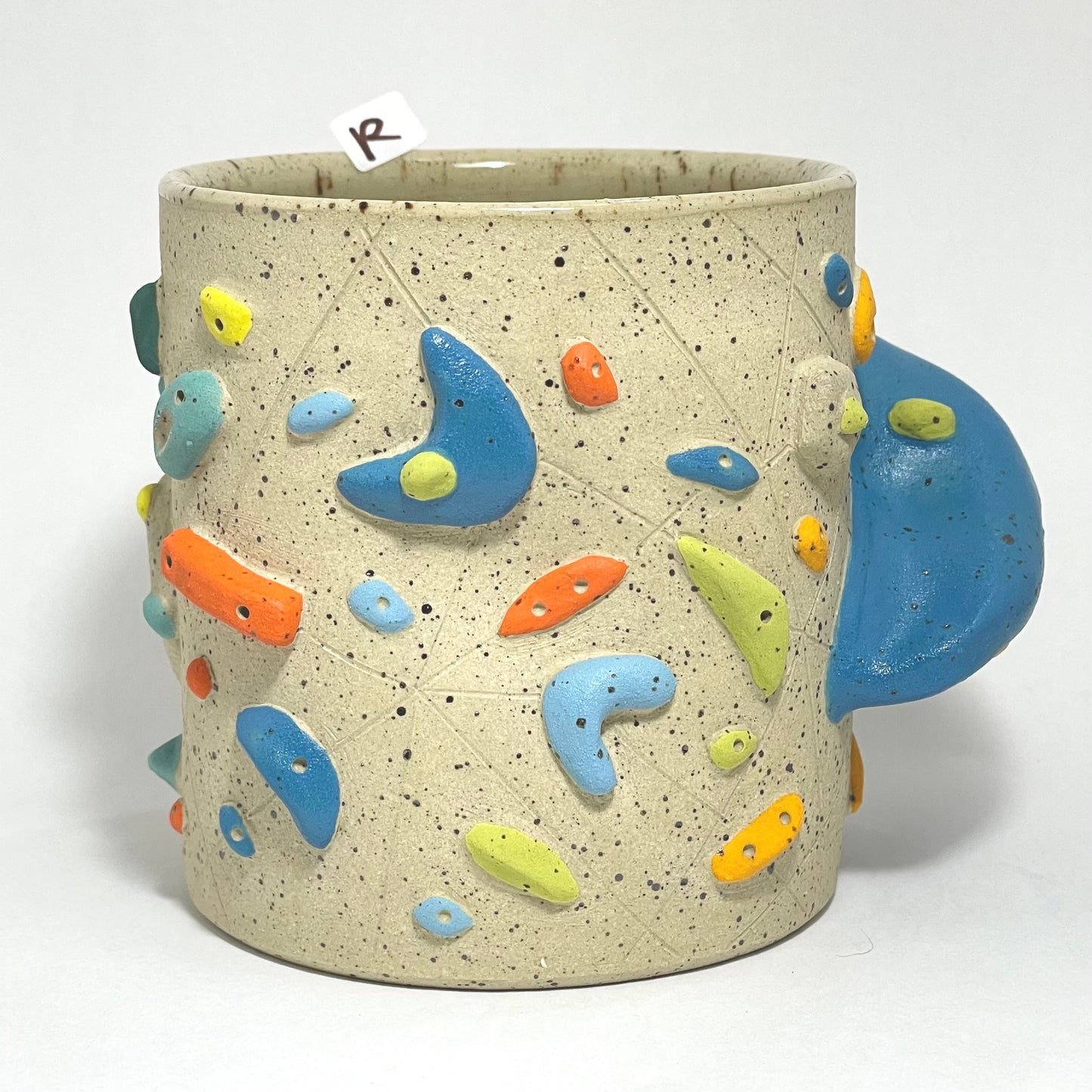 Blue Hold Handle in Buff Speckled 15oz - R (Maker’s Pick)