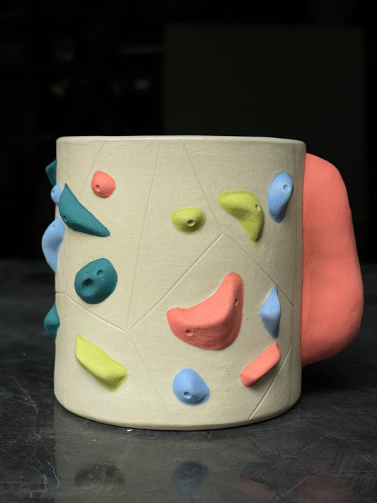 White Climbing Cup with Hold Handle - SAMPLES