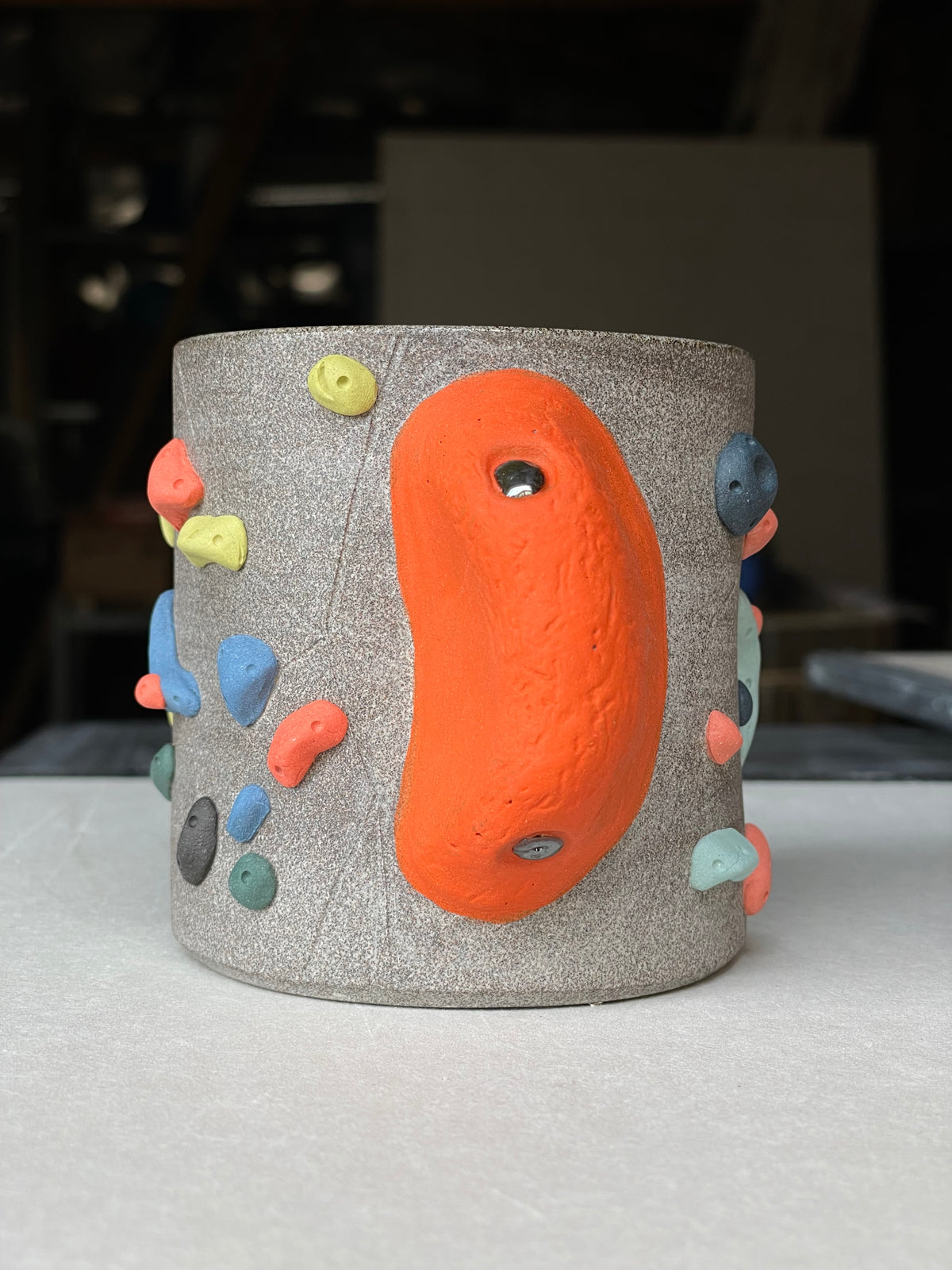 Granite Climbing Cup - LIME/RED/BLACK handle & other colors - Handsculpted