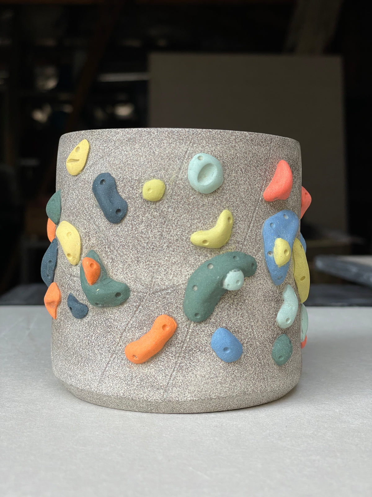 Granite Climbing Cup - LIME/RED/BLACK handle & other colors - Handsculpted