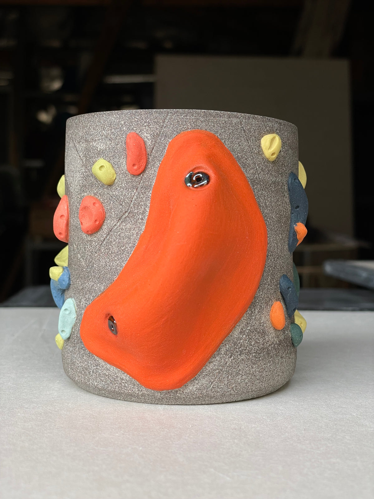 Granite Climbing Cup - LIME/RED/BLACK handle & other colors - Handsculpted