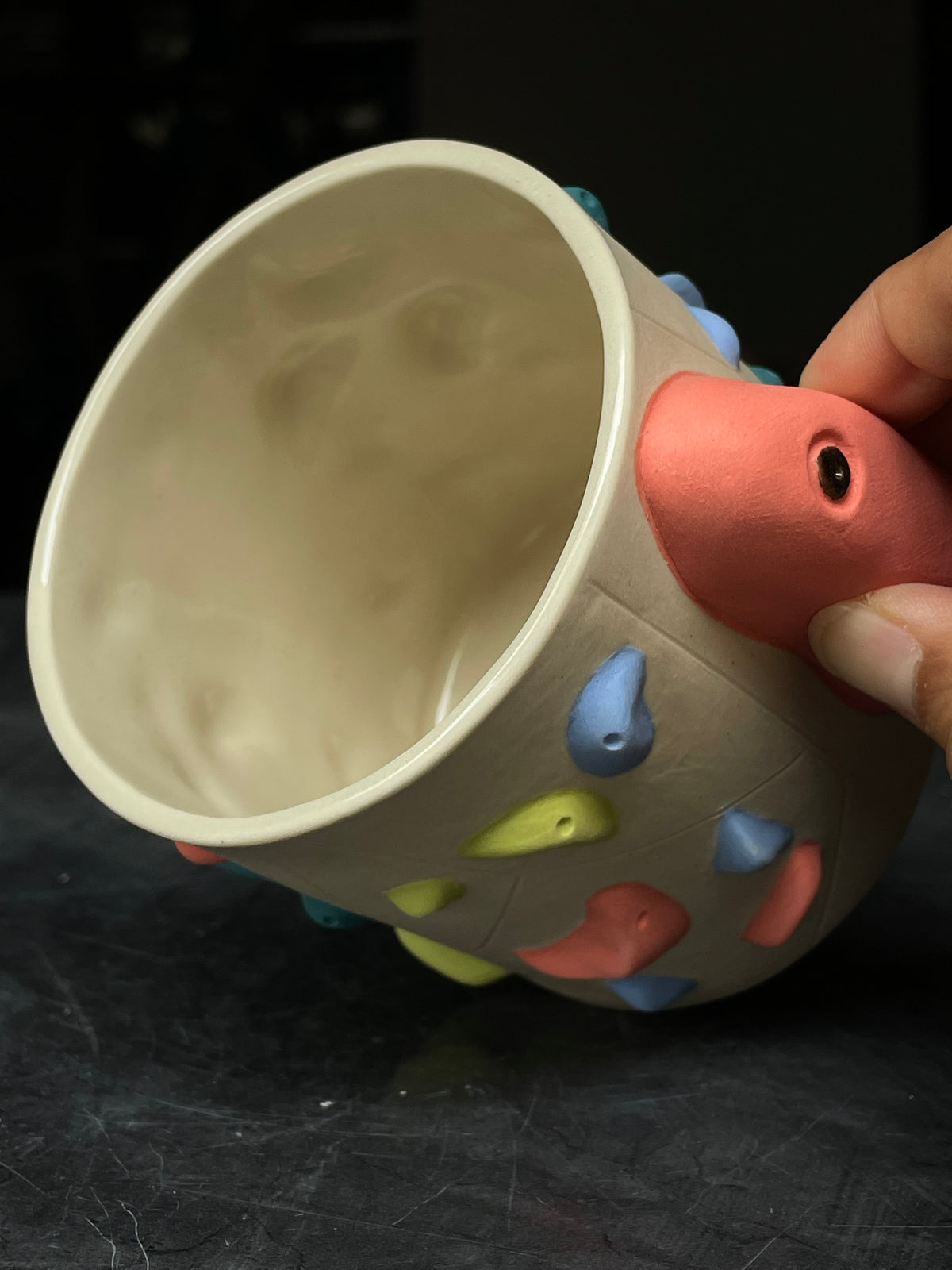 White Climbing Cup with Hold Handle - SAMPLES