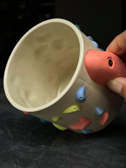 White Climbing Cup with Hold Handle - SAMPLES