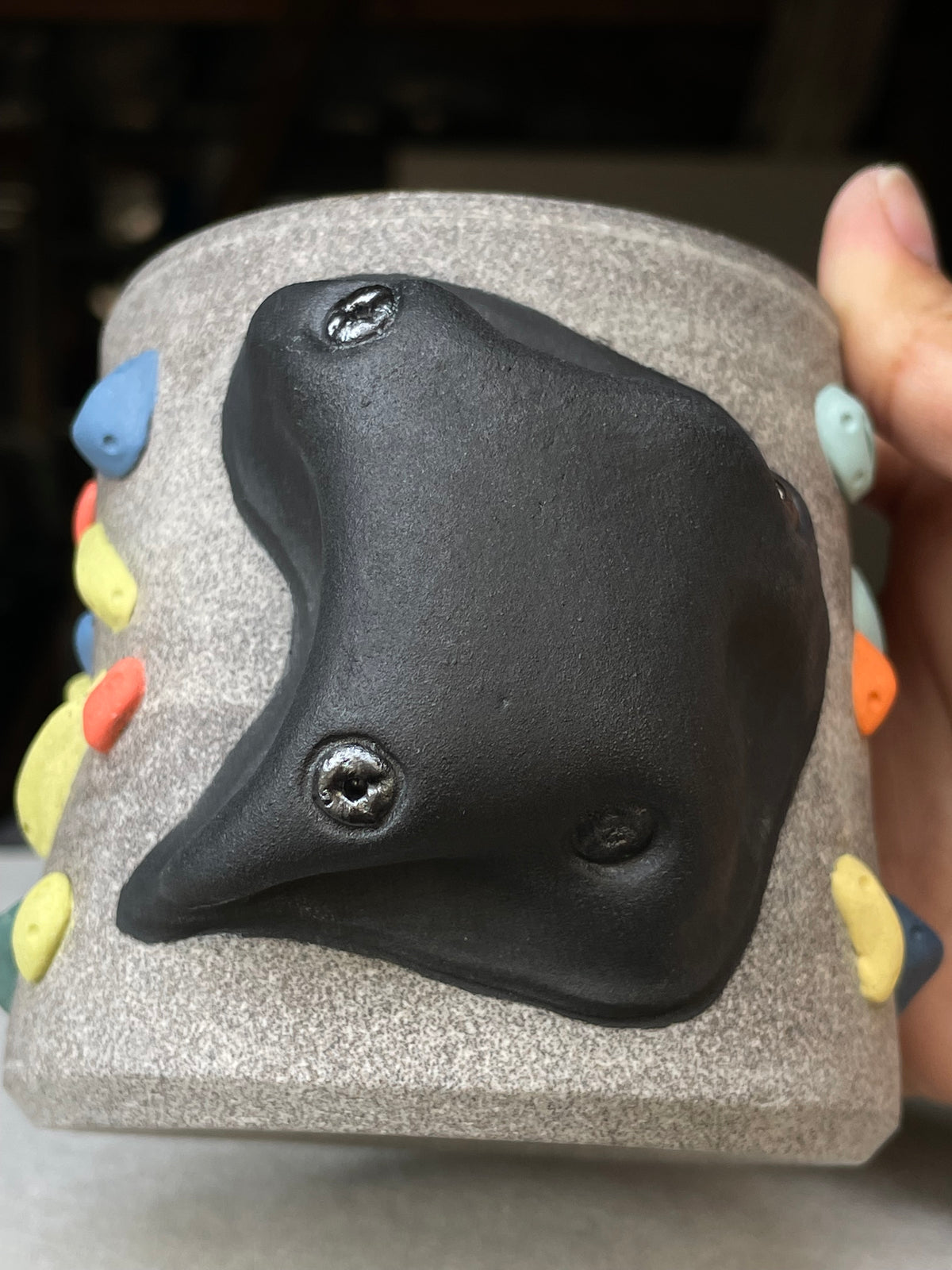 Granite Climbing Cup - LIME/RED/BLACK handle & other colors - Handsculpted