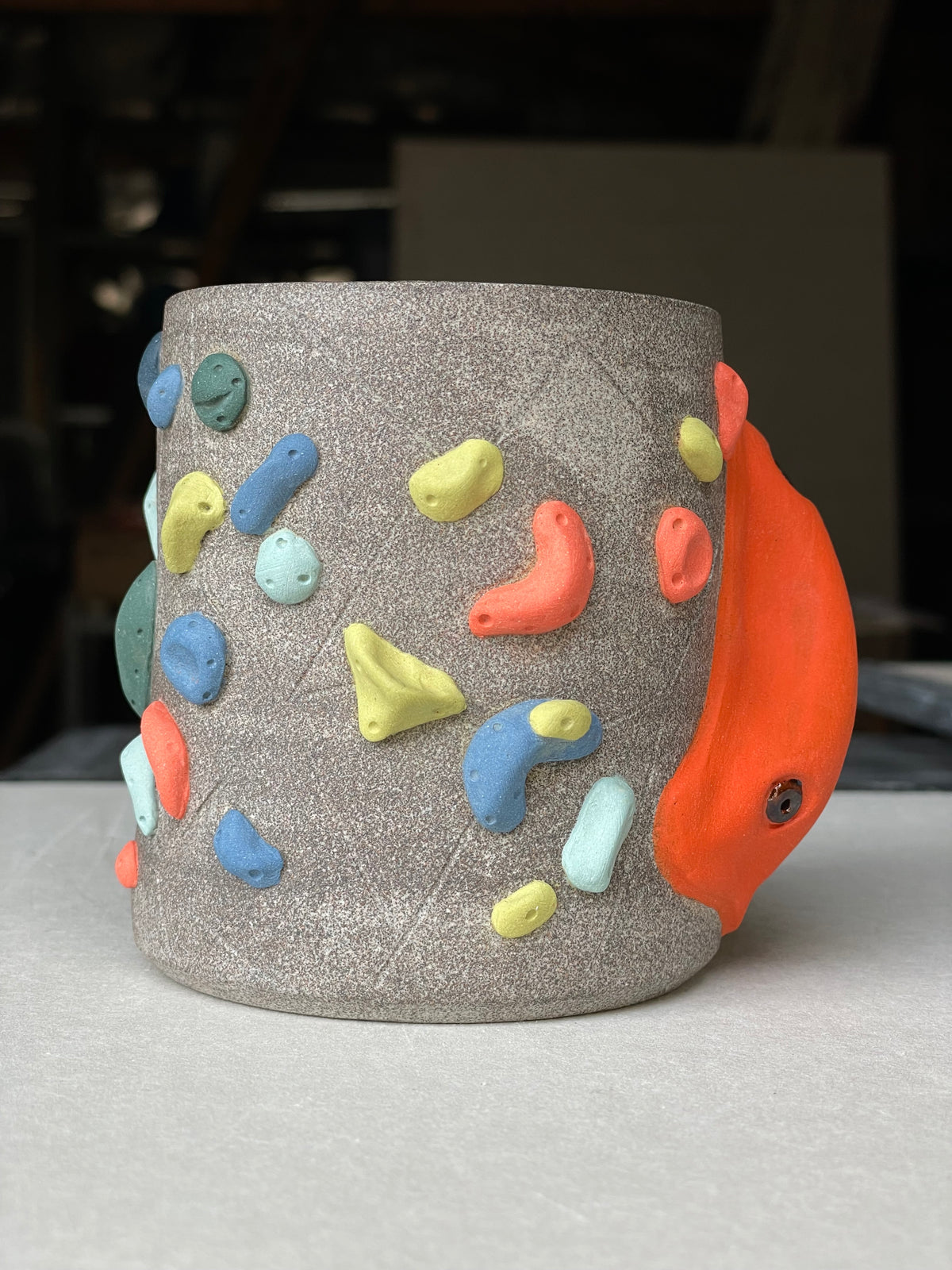 Granite Climbing Cup - LIME/RED/BLACK handle & other colors - Handsculpted