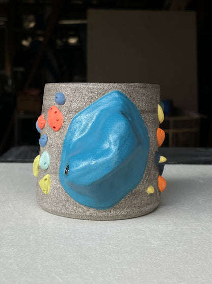 MUTED BLUE Hold Handle - Granite Climbing Cup -Handsculpted