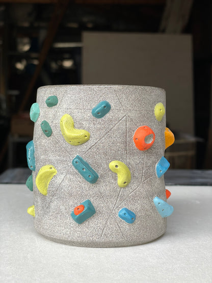 MUTED BLUE Hold Handle - Granite Climbing Cup -Handsculpted