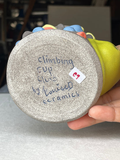 Granite Climbing Cup - LIME/RED/BLACK handle & other colors - Handsculpted