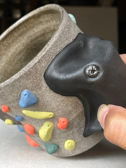 Granite Climbing Cup - LIME/RED/BLACK handle & other colors - Handsculpted