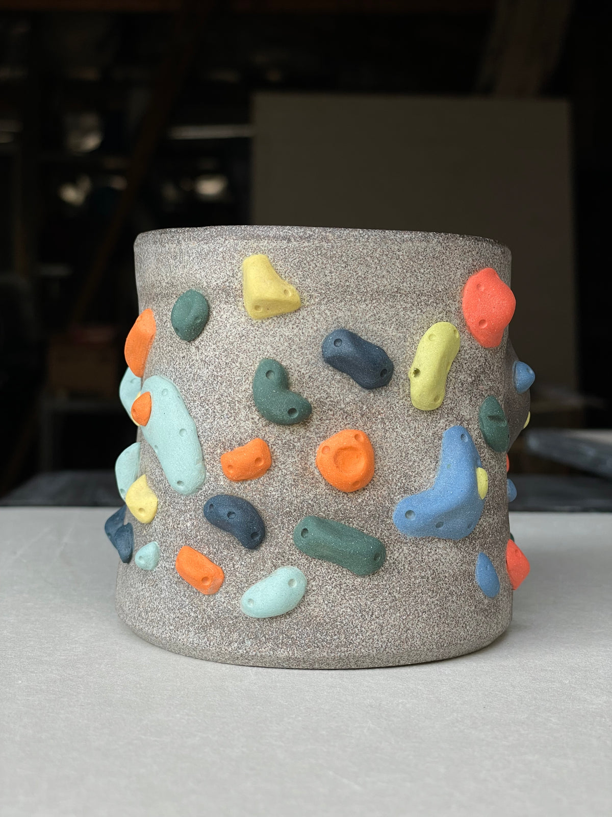 Granite Climbing Cup - LIME/RED/BLACK handle & other colors - Handsculpted