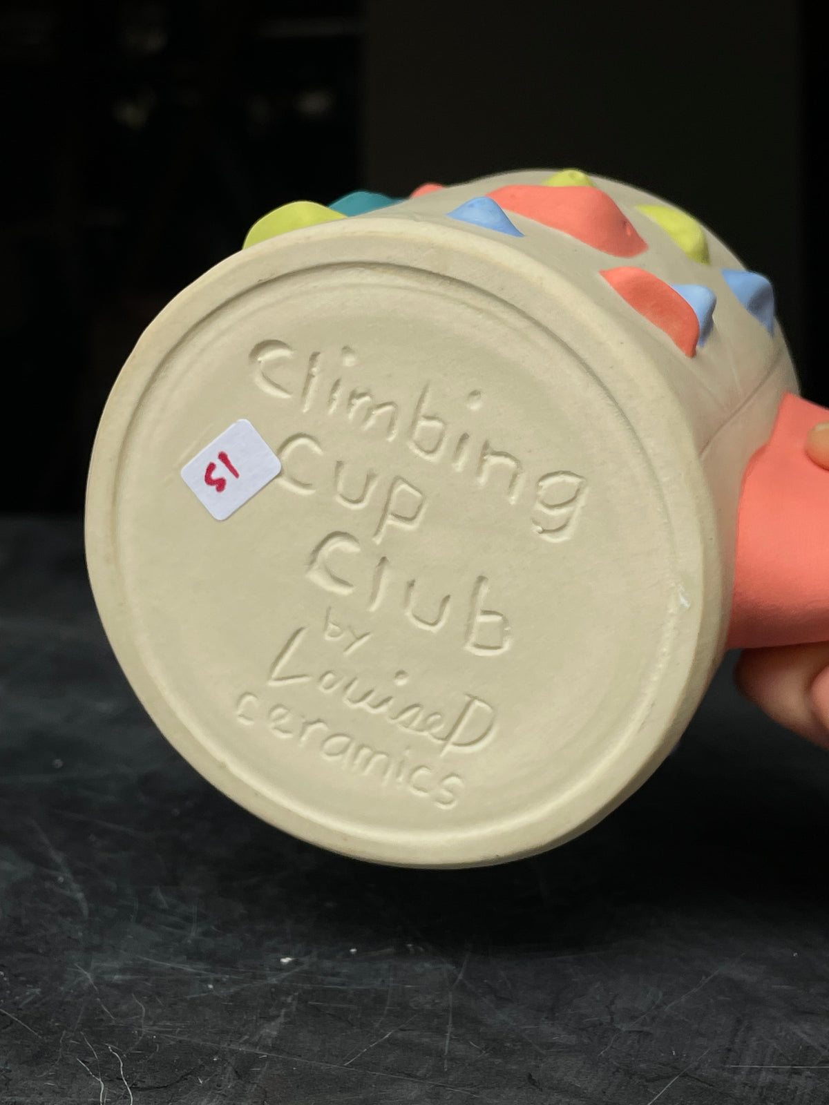 White Climbing Cup with Hold Handle - SAMPLES
