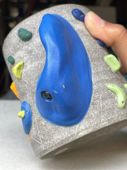 BRIGHT BLUE Hold Handle - Granite Climbing Cup- Handsculpted