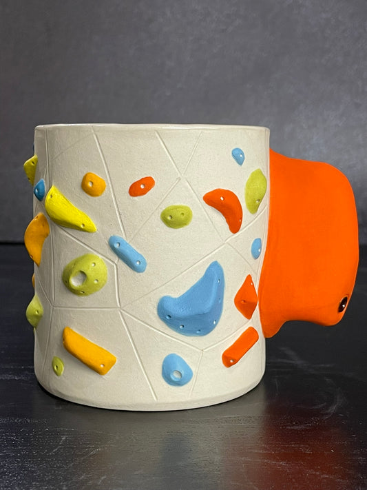 White Climbing Cup with Hold Handle - RED 12-14oz