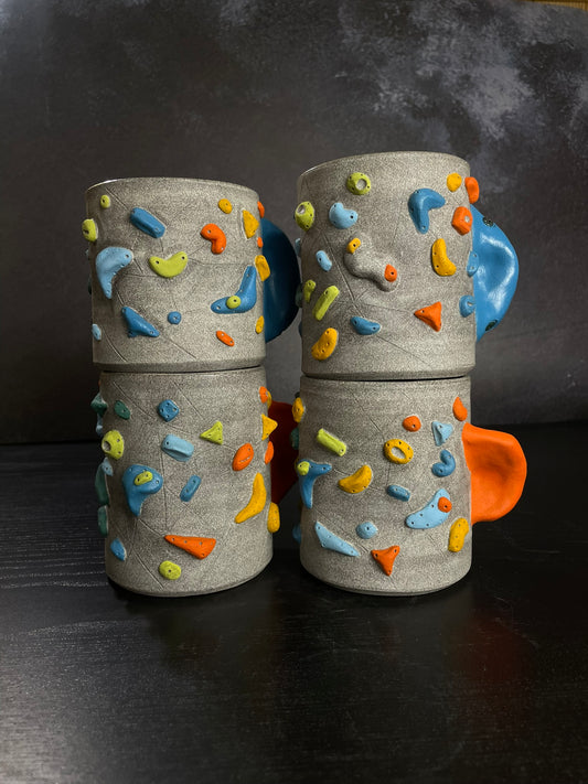 Granite Climbing Cup with Hold Handle 11-15oz - Handsculpted