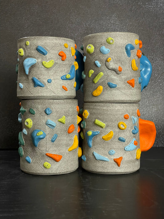 Granite Climbing Cup with Hold Handle 11-15oz - Handsculpted
