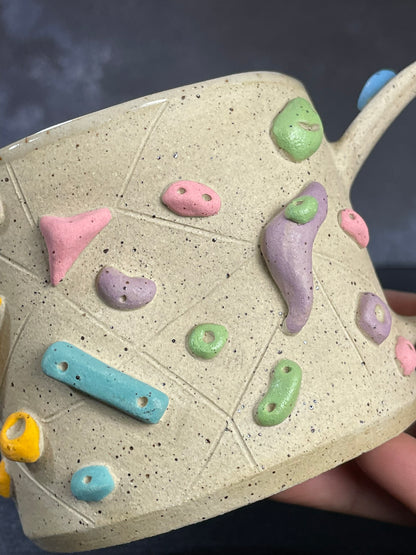 Buff Speckled Climbing Mug 12-14oz - Handsculpted