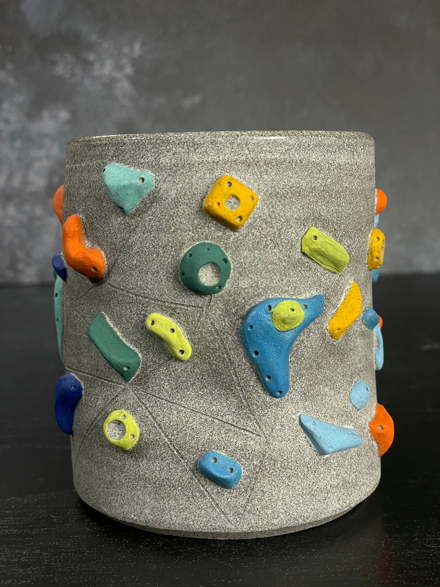 Granite Climbing Cup with Hold Handle 11-15oz - Handsculpted