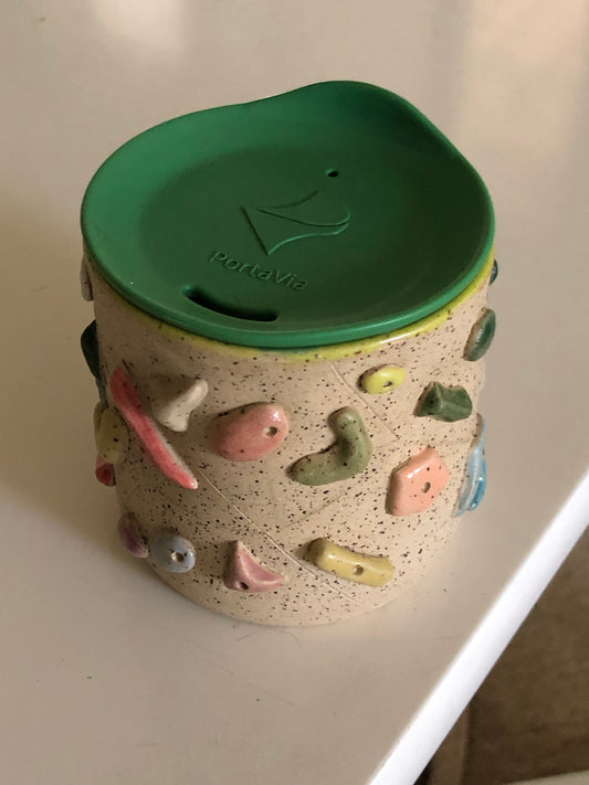 Boulder Cup Small with Green Lid (8oz) - Light Brown (PREORDER)