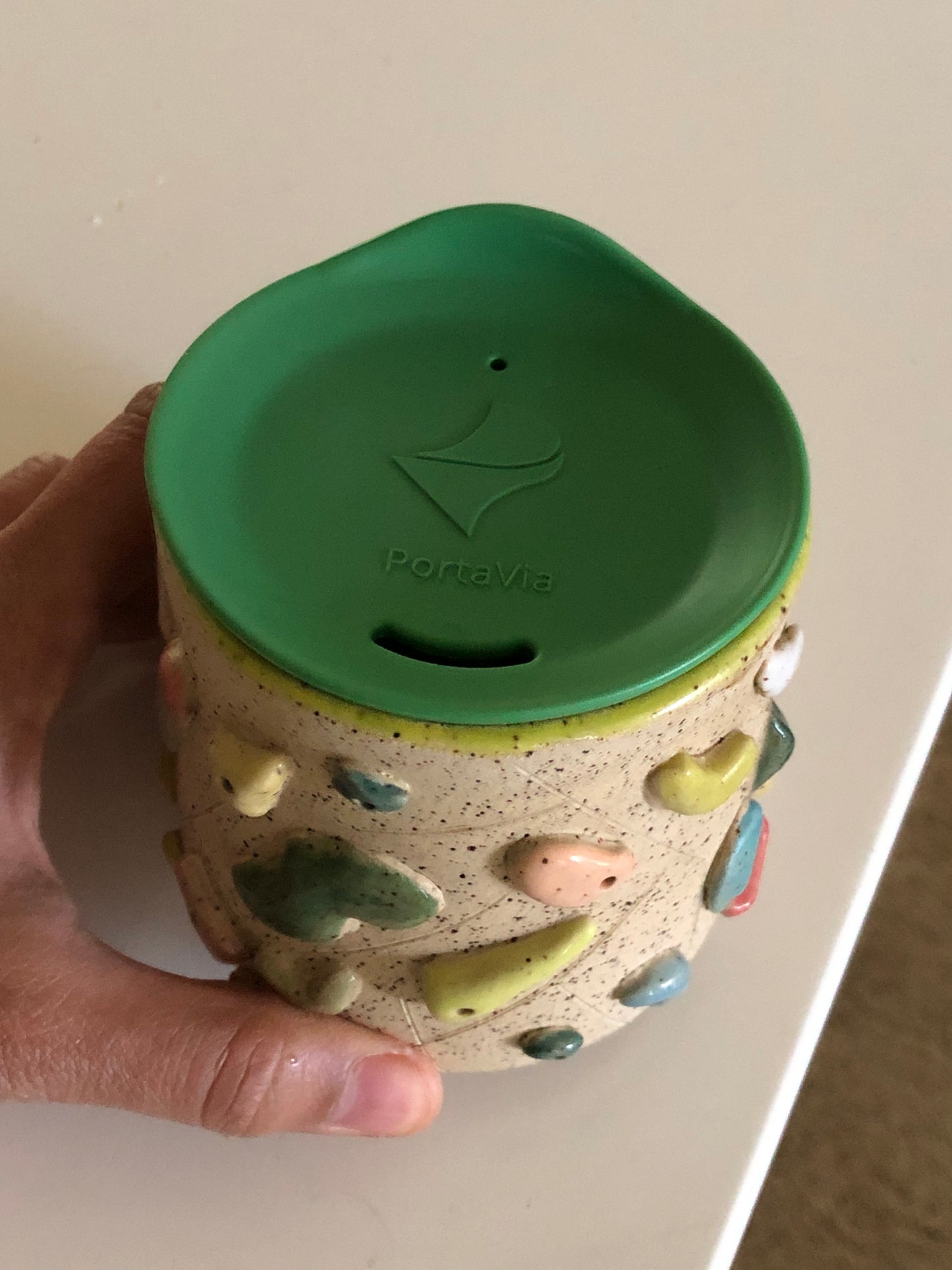 Boulder Cup Small with Green Lid (8oz) - Light Brown (PREORDER)