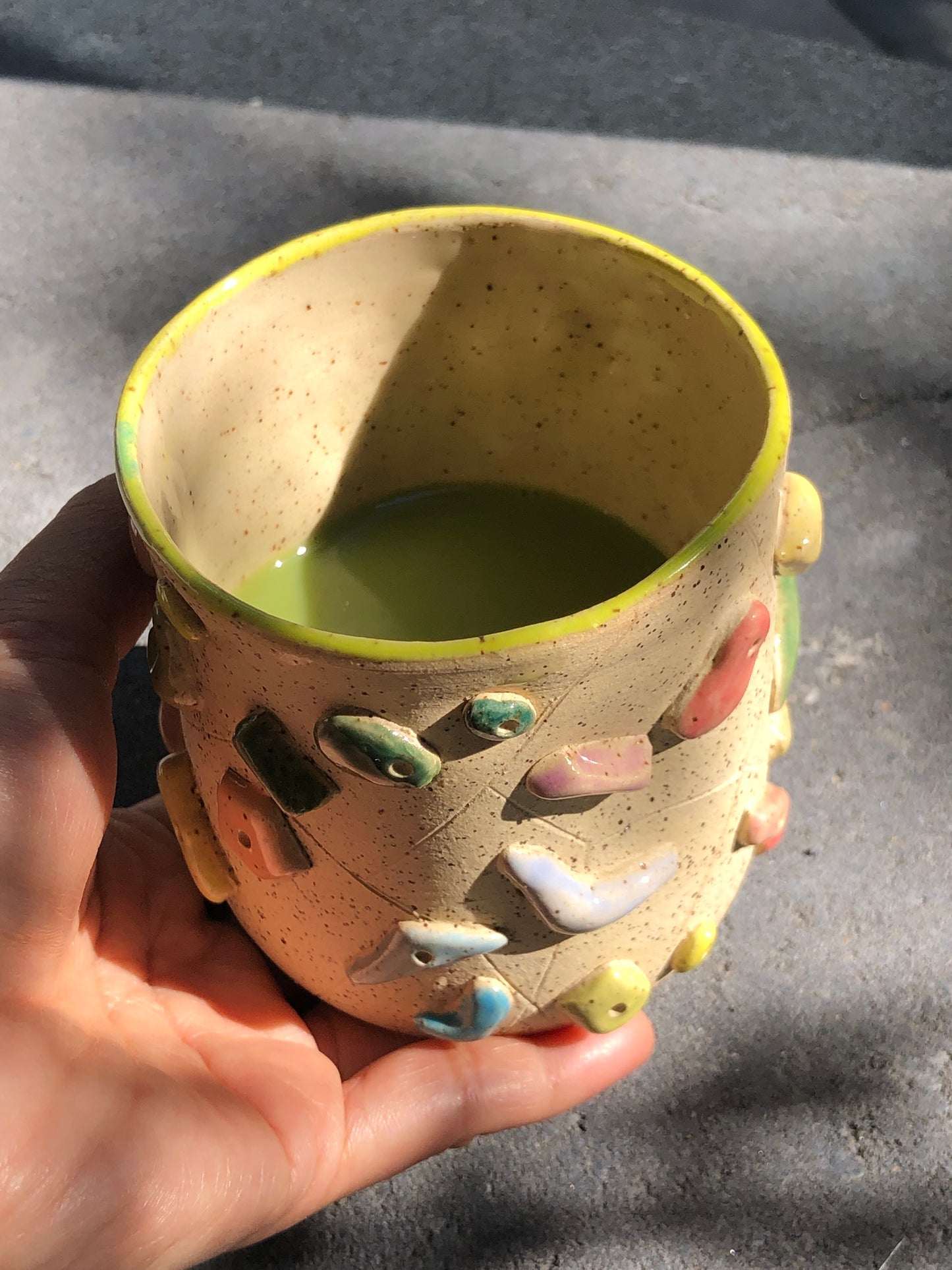 Boulder Cup Small with Green Lid (8oz) - Light Brown (PREORDER)
