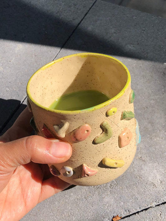 Boulder Cup Small with Green Lid (8oz) - Light Brown (PREORDER)