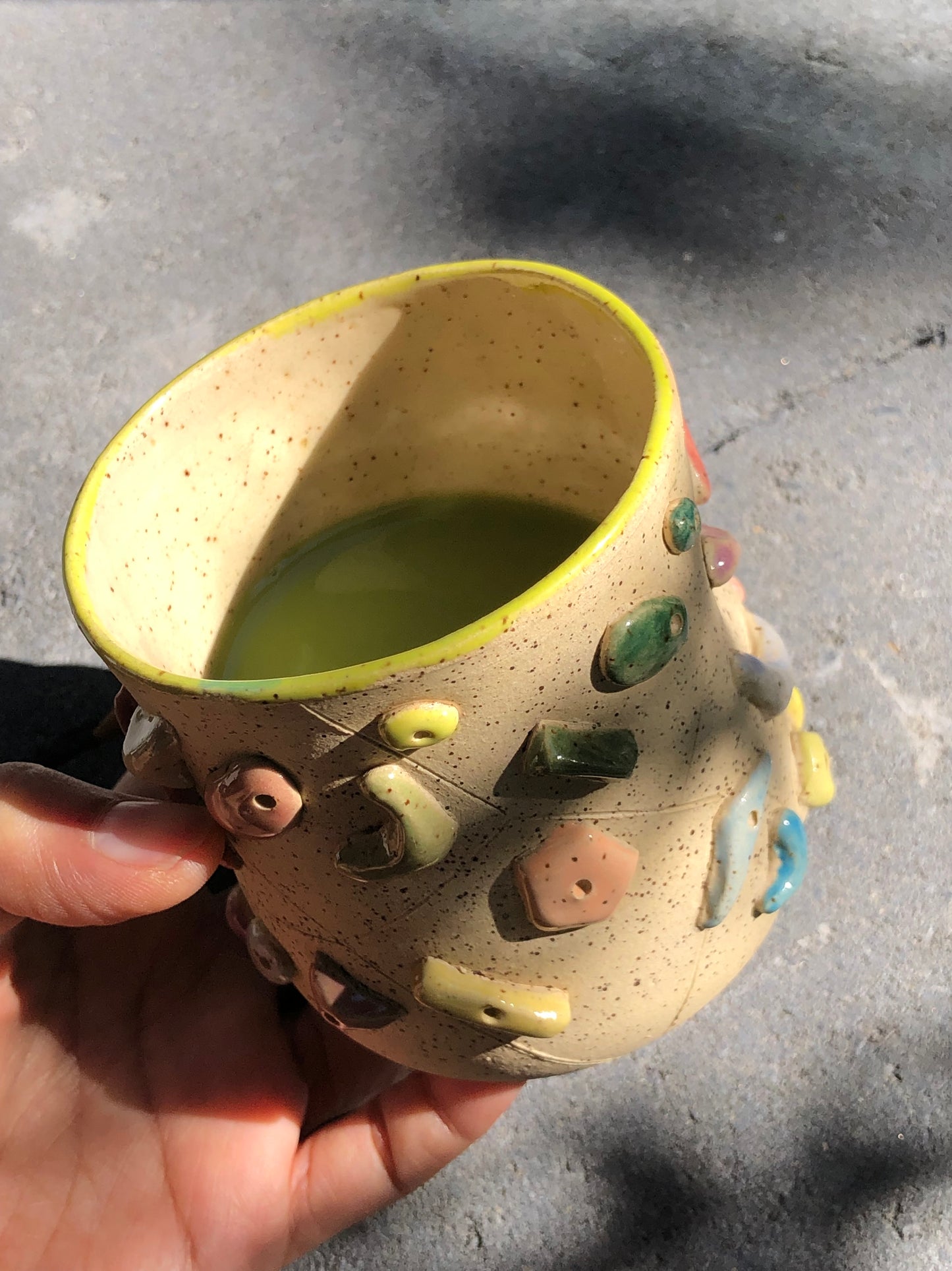 Boulder Cup Small with Green Lid (8oz) - Light Brown (PREORDER)