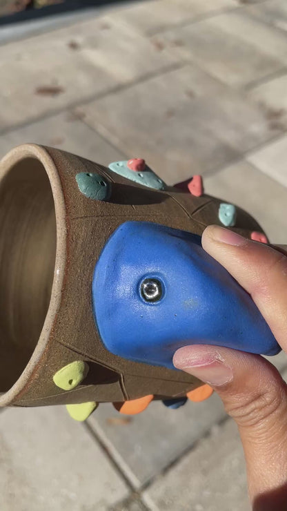 Toasty Brown PREORDER Climbing Cup with Hold Handle 12-14oz - Handsculpted